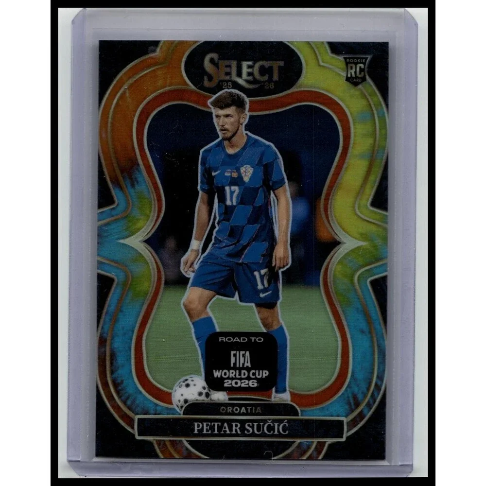 2025-26 Panini Select Road to FIFA World Cup Petar Sucic #135 Tie-Dye /25 RC